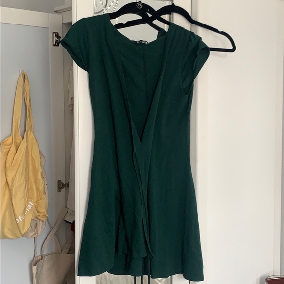 brandy melville green wrap dress